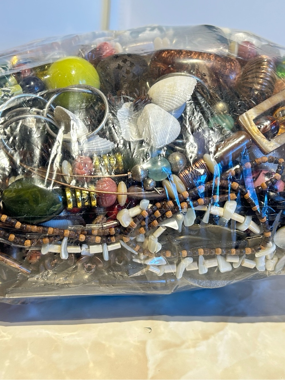 *Reserved*Mixed Wood & Shell Bead Jewelry Collection - Picture 5 of 9